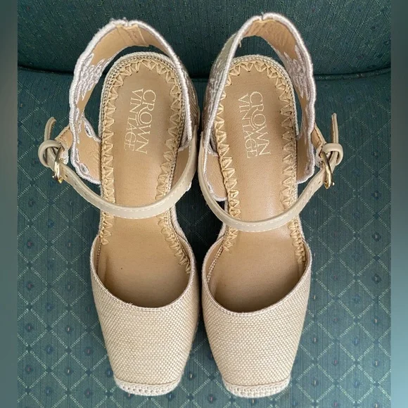 Crown Vintage Beige Narri Wedge Sandal Espadrille - Picture 11 of 16